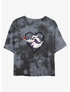 Plus Size Disney The Nightmare Before Christmas Zero Heart Tie-Dye Womens Crop T-Shirt, , hi-res