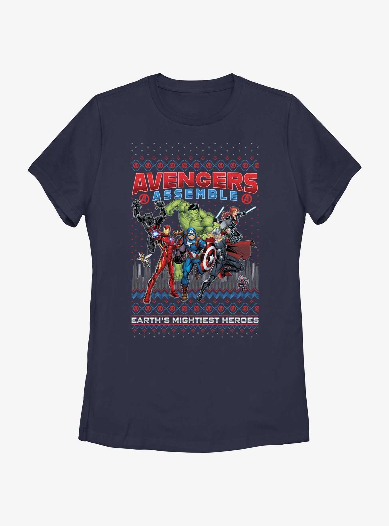 Marvel Avengers Assemble Ugly Christmas Womens T-Shirt, , hi-res