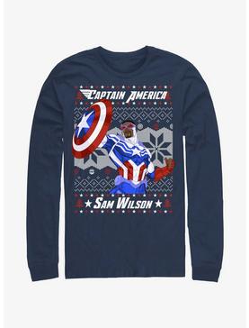 Marvel Captain America Sam Wilson Ugly Christmas Long-Sleeve T-Shirt, , hi-res