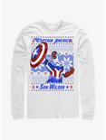 Marvel Captain America Sam Wilson Ugly Christmas Long-Sleeve T-Shirt, WHITE, hi-res