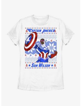 Marvel Captain America Sam Wilson Ugly Christmas Womens T-Shirt, , hi-res