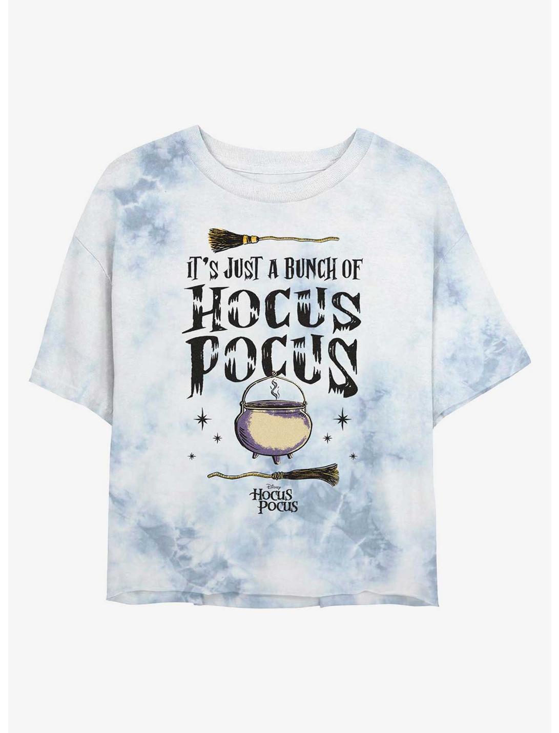 Disney Hocus Pocus Couldron Broom Tie-Dye Womens Crop T-Shirt, WHITEBLUE, hi-res
