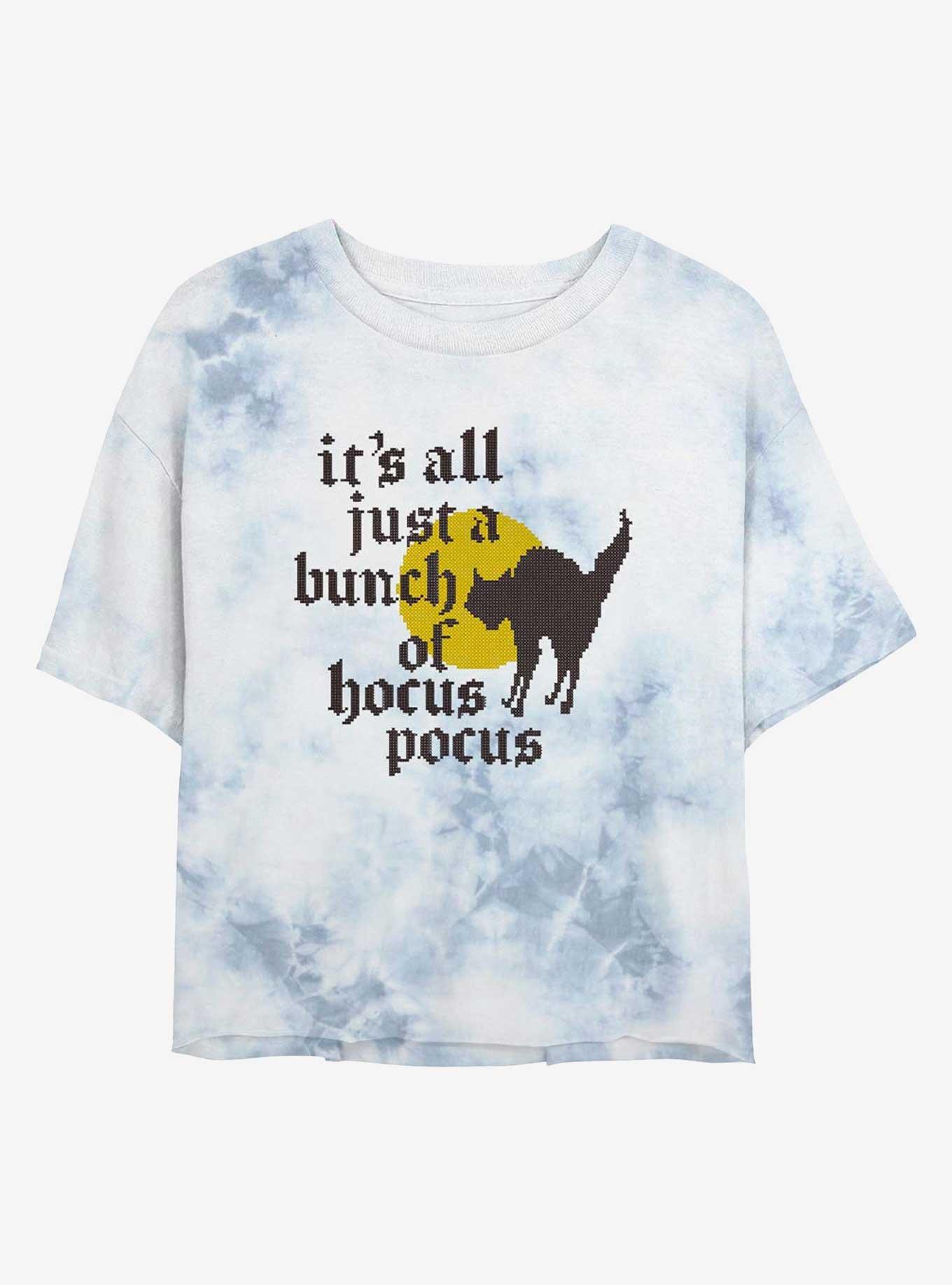 Disney Hocus Pocus Frightened Binx Tie-Dye Womens Crop T-Shirt, WHITEBLUE, hi-res