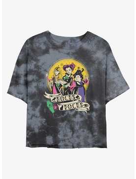 Disney Hocus Pocus Sanderson Sisters Badge Tie-Dye Womens Crop T-Shirt, , hi-res