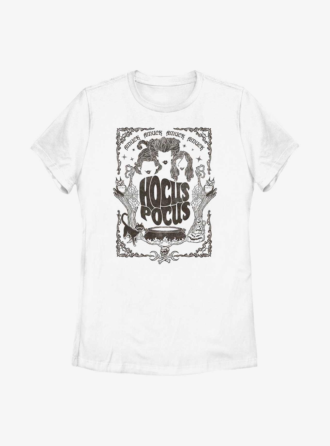 Disney Hocus Pocus Halloween Poster Womens T-Shirt, WHITE, hi-res