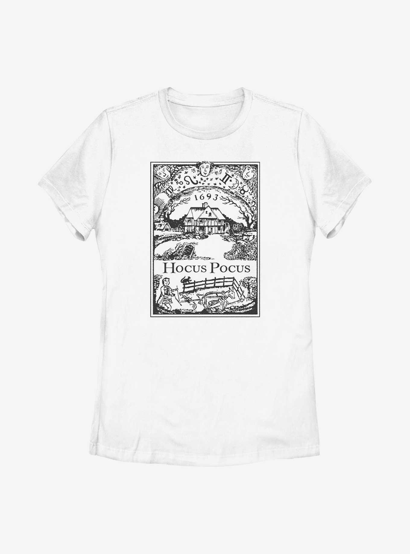 Disney Hocus Pocus Sanderson House Vintage Poster Womens T-Shirt, WHITE, hi-res