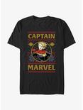 Marvel Captain Marvel Ugly Christmas T-Shirt, BLACK, hi-res