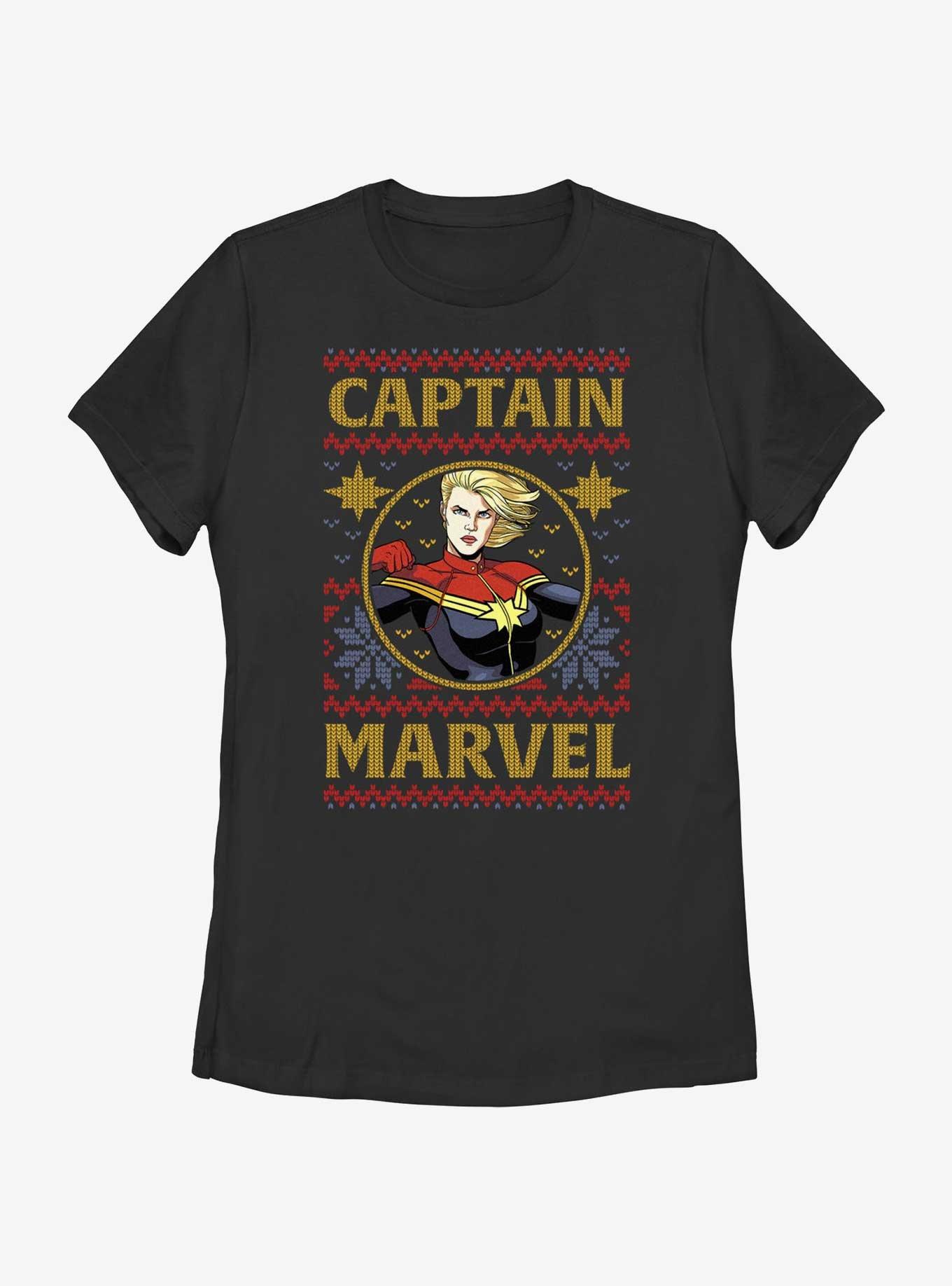 Marvel Captain Marvel Ugly Christmas Womens T-Shirt, , hi-res