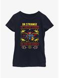 Marvel Doctor Strange Sorcerer Supreme Ugly Christmas Youth Girls T-Shirt, NAVY, hi-res