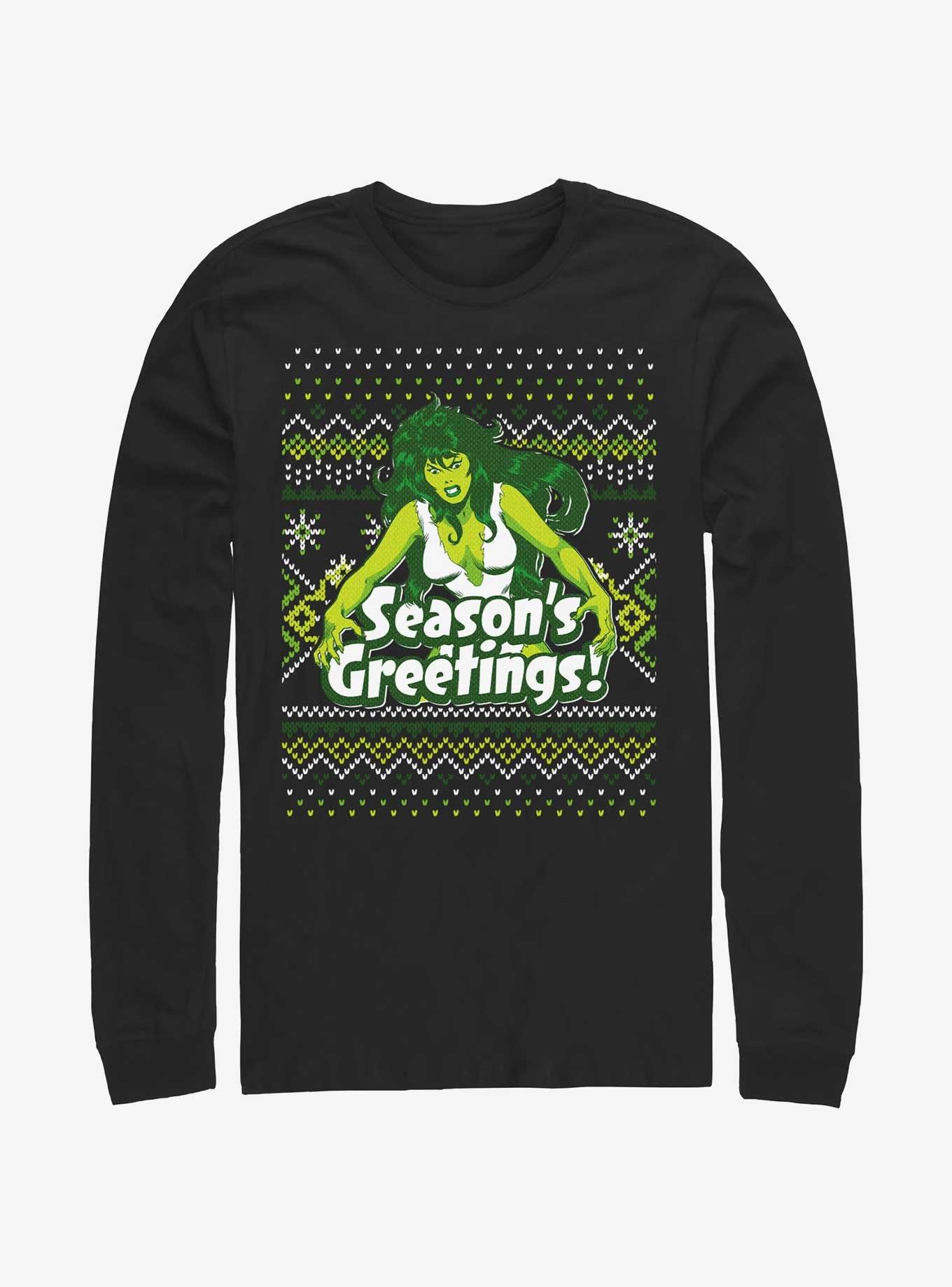 Marvel She-Hulk Season's Greetings Ugly Christmas Long-Sleeve T-Shirt, , hi-res