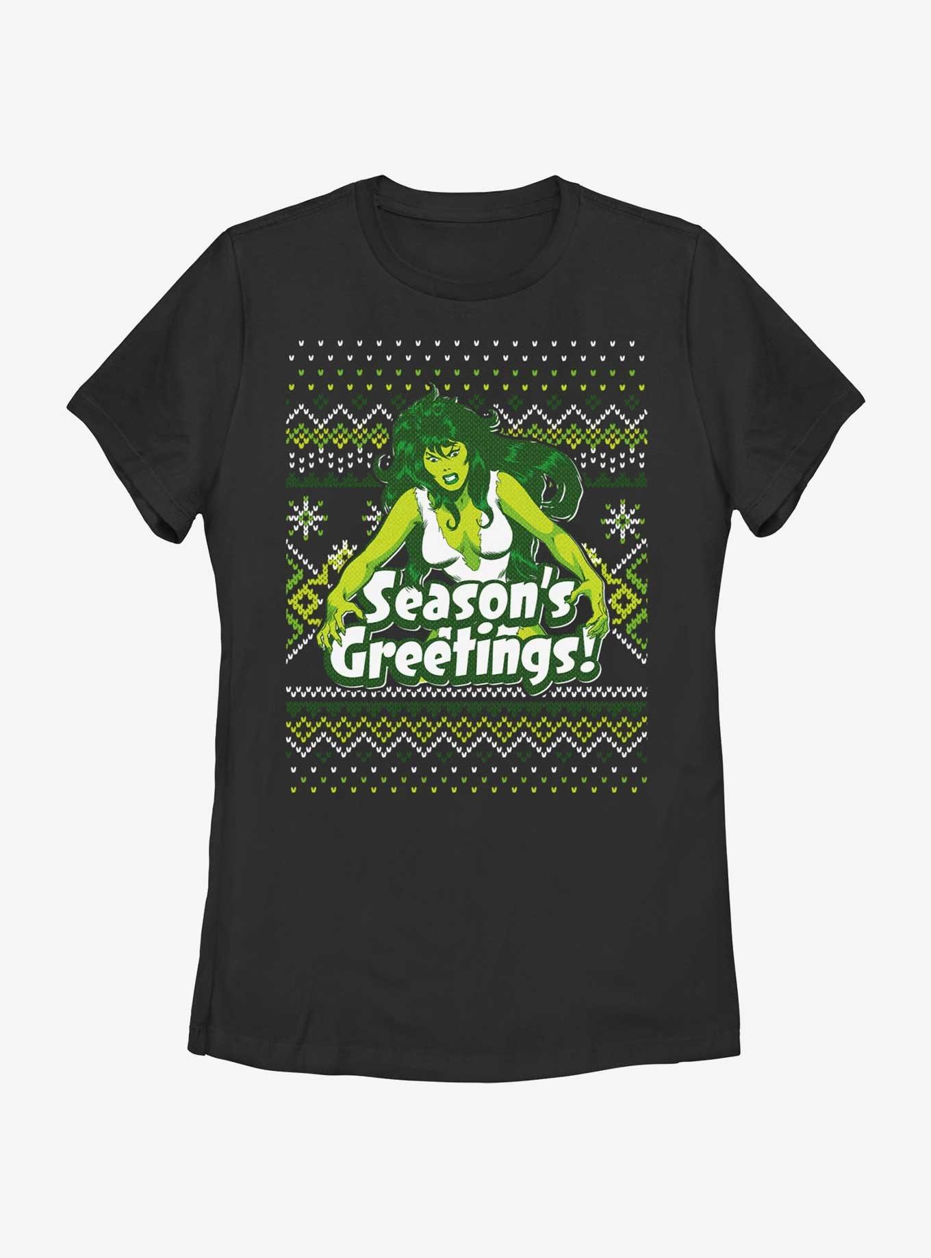 Marvel She-Hulk Season's Greetings Ugly Christmas Womens T-Shirt, , hi-res