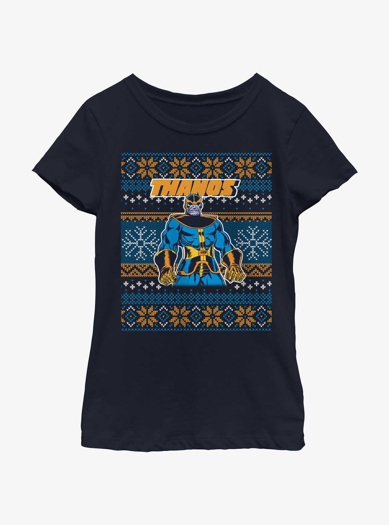 Marvel Thanos Ugly Christmas Youth Girls T-Shirt, , hi-res