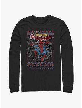 Marvel Spider-Man Web Jump Ugly Christmas Long-Sleeve T-Shirt, , hi-res