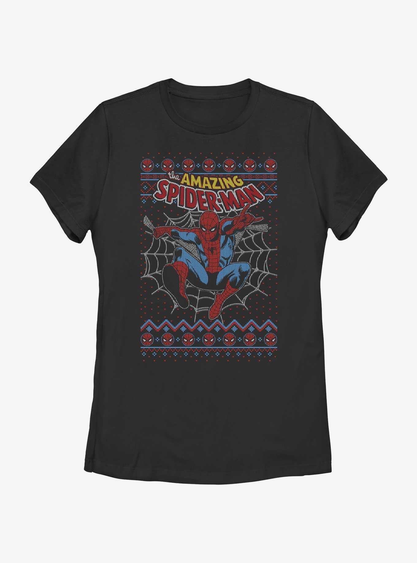 Marvel Spider-Man Web Jump Ugly Christmas Womens T-Shirt, , hi-res