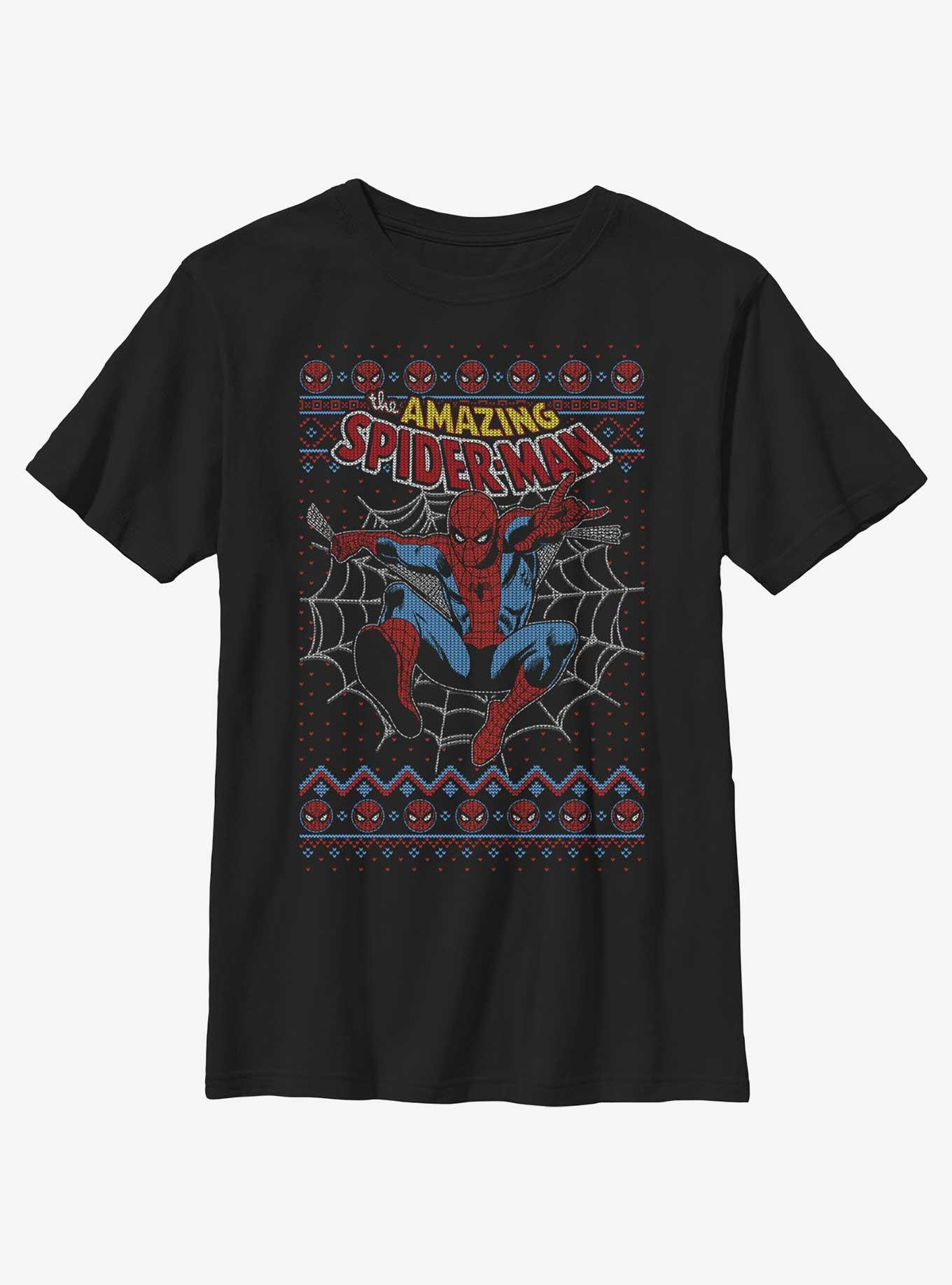 Marvel Spider-Man Web Jump Ugly Christmas Youth T-Shirt, , hi-res