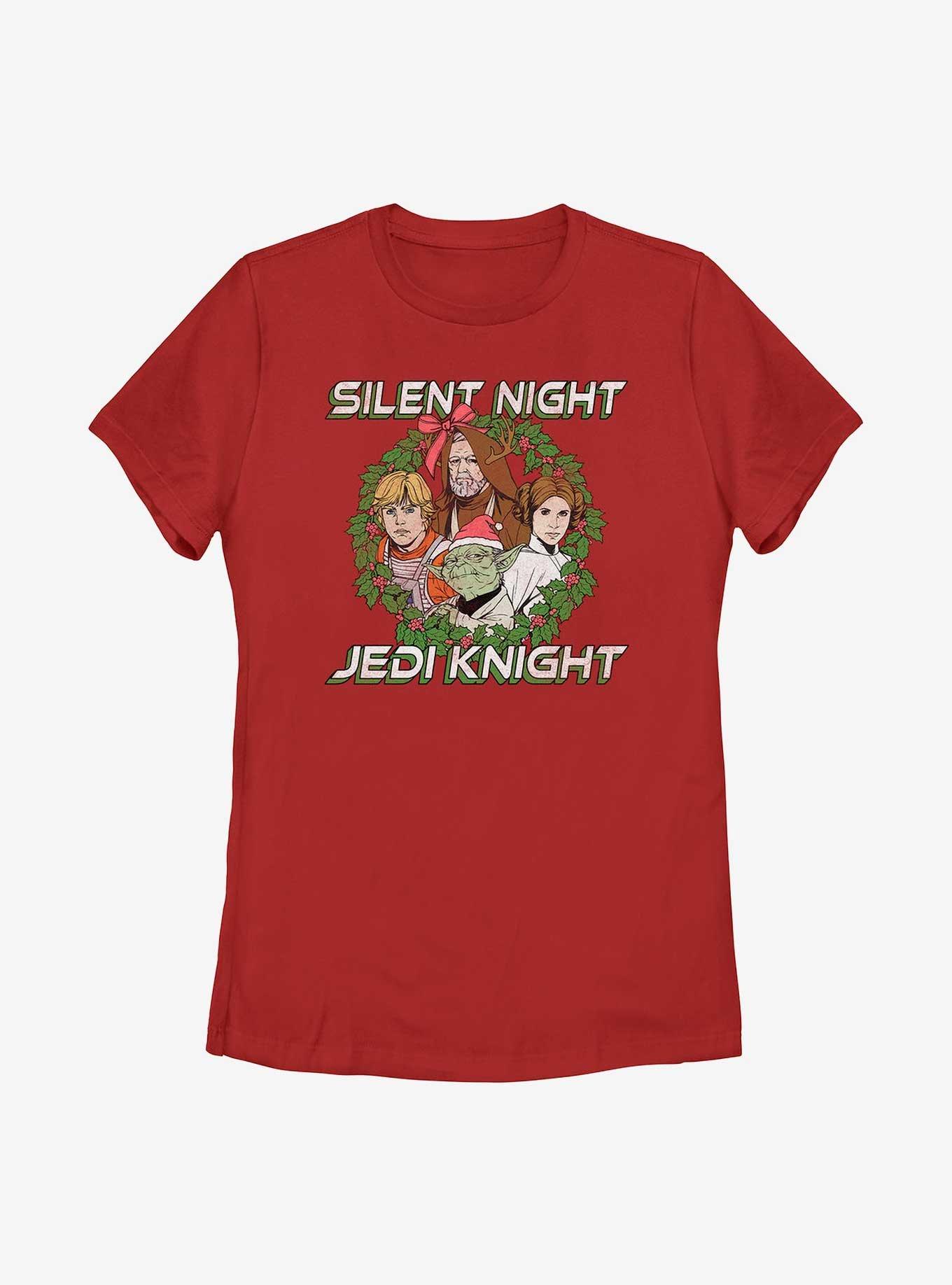 Star Wars Silent Night Jedi Knight Wreath Womens T-Shirt, , hi-res