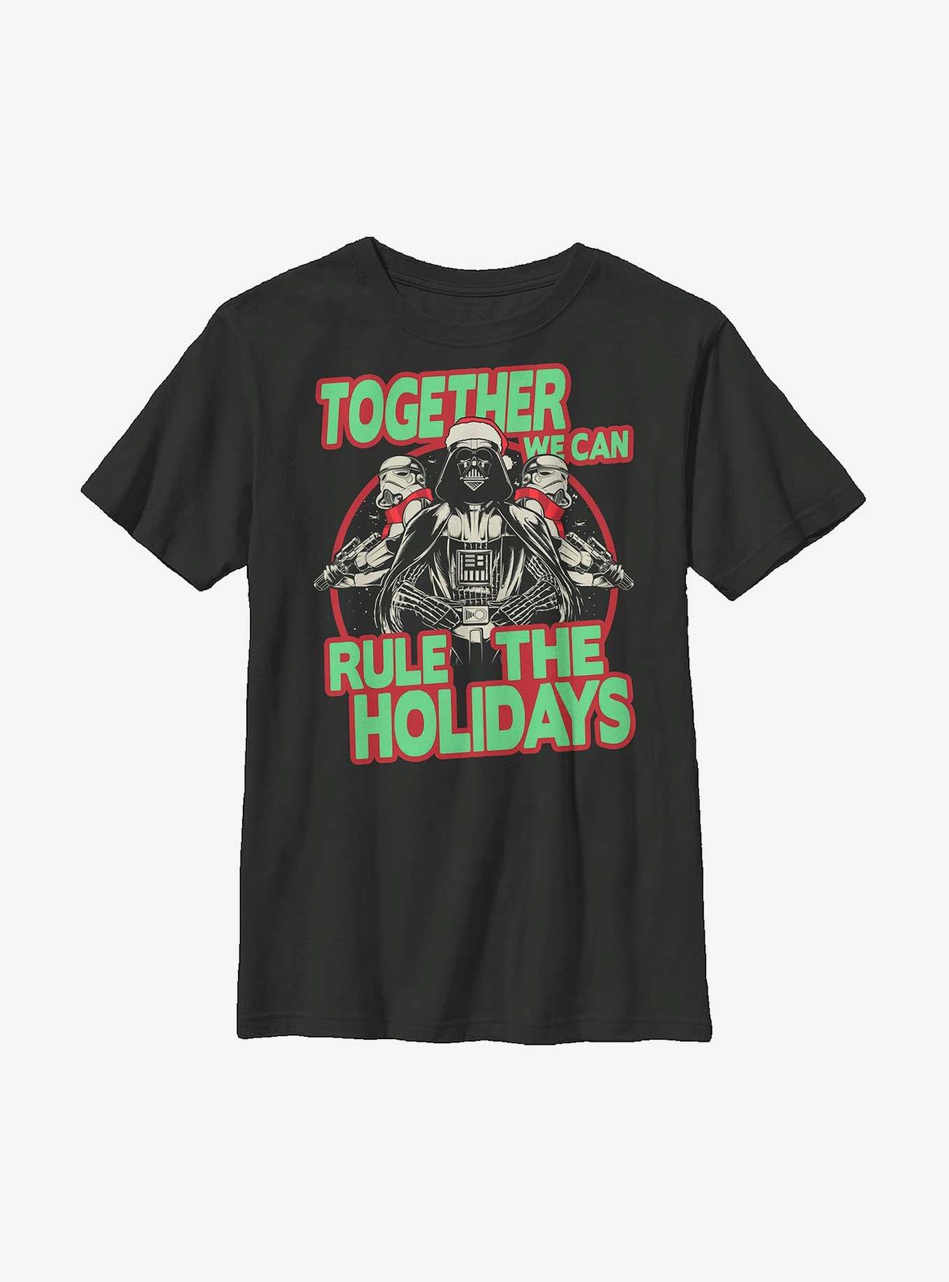 Star Wars Darth Vader Rule The Holidays Youth T-Shirt, BLACK, hi-res