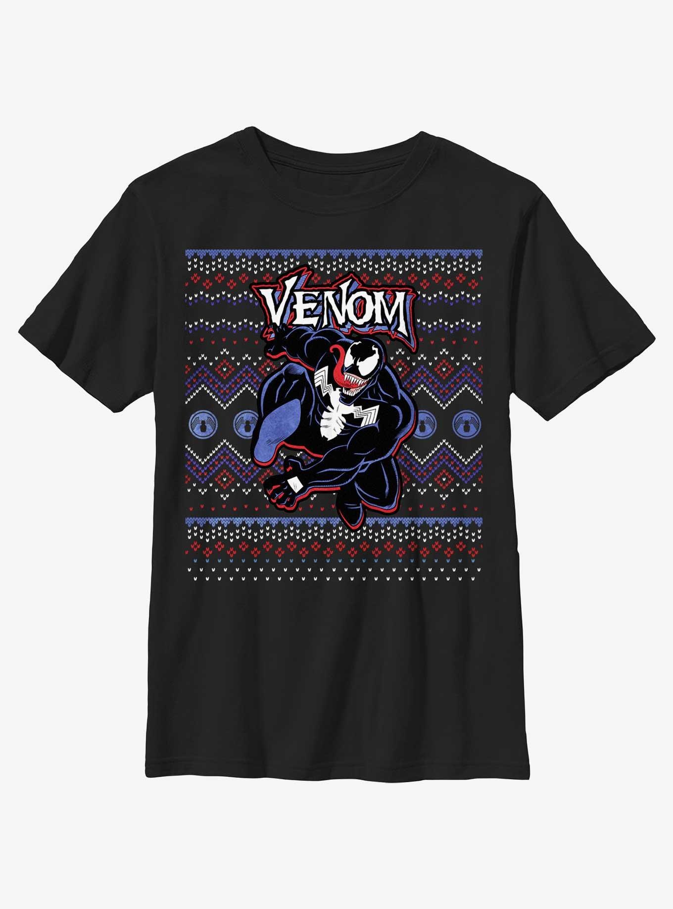 Marvel Venom Venomous Ugly Christmas Youth T-Shirt, BLACK, hi-res