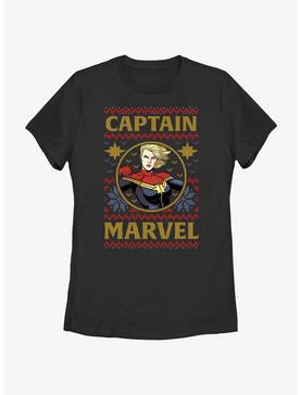 Marvel Captain Marvel Ugly Christmas Womens T-Shirt, , hi-res