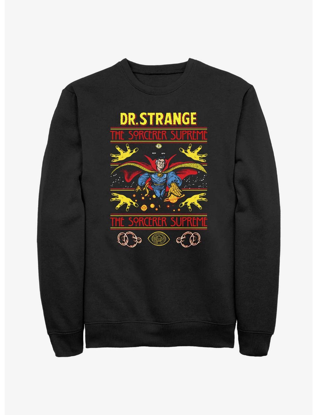 Marvel Doctor Strange Sorcerer Supreme Ugly Christmas Sweatshirt, BLACK, hi-res