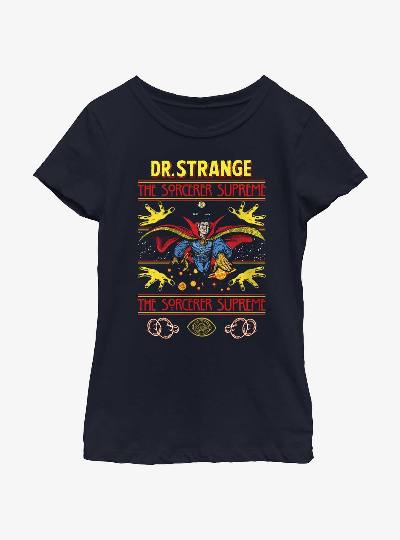 Marvel Doctor Strange Sorcerer Supreme Ugly Christmas Youth Girls T-Shirt, , hi-res