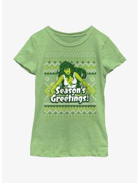 Marvel She-Hulk Season's Greetings Ugly Christmas Youth Girls T-Shirt, , hi-res