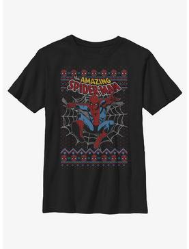Marvel Spider-Man Web Jump Ugly Christmas Youth T-Shirt, , hi-res