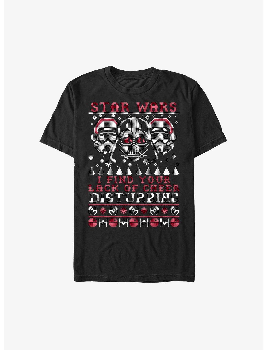 Star Wars Darth Vader Troopers Cheer Ugly Christmas T-Shirt, BLACK, hi-res