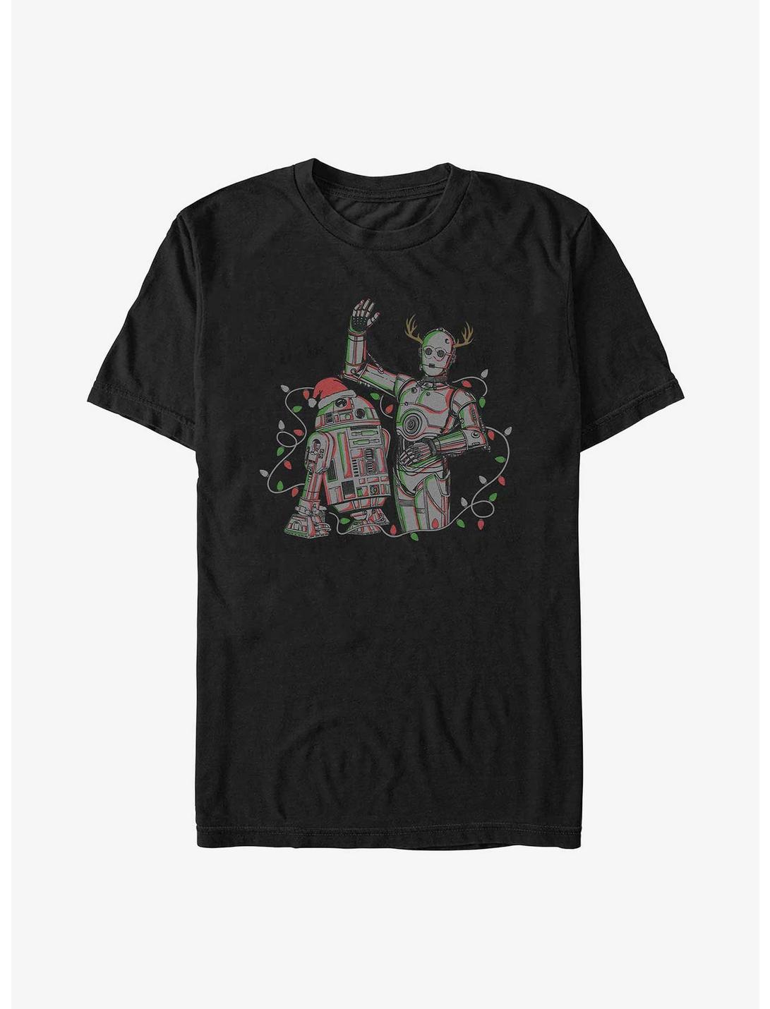 Star Wars R2-D2 and C-3PO Holiday Droids T-Shirt, BLACK, hi-res