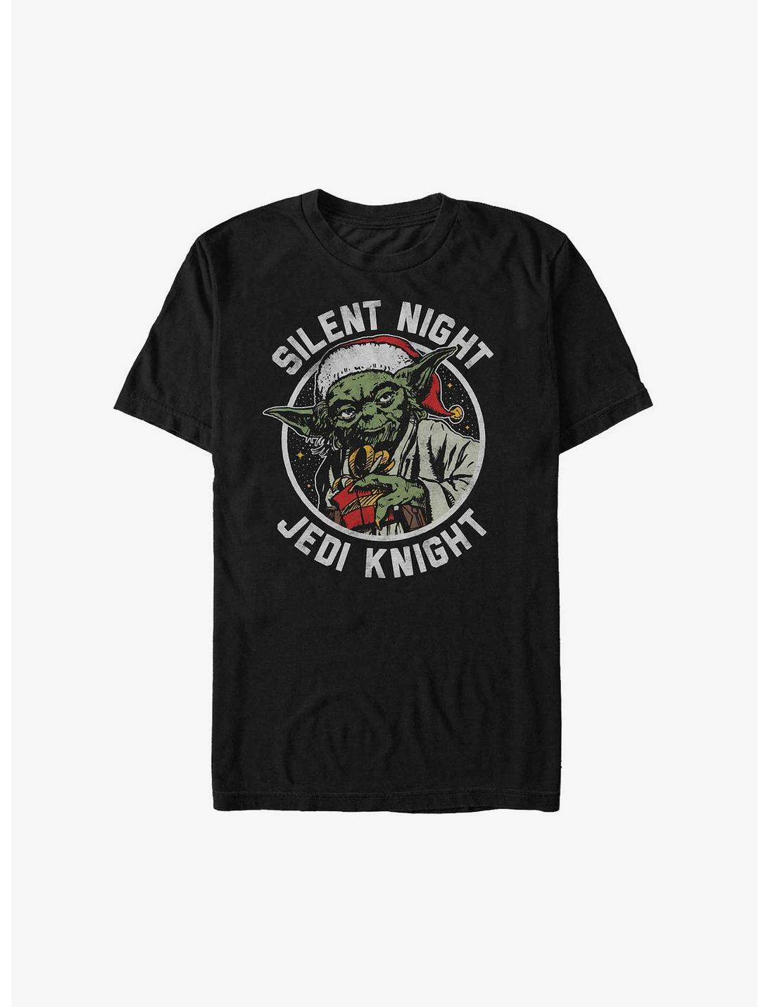 Star Wars Yoda Silent Night Jedi Knight T-Shirt, BLACK, hi-res