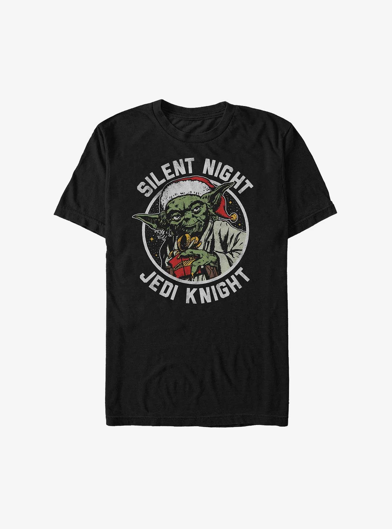 Star Wars Yoda Silent Night Jedi Knight T-Shirt, BLACK, hi-res