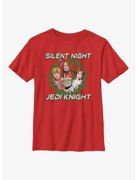 Star Wars Silent Night Jedi Knight Wreath Youth T-Shirt, , hi-res
