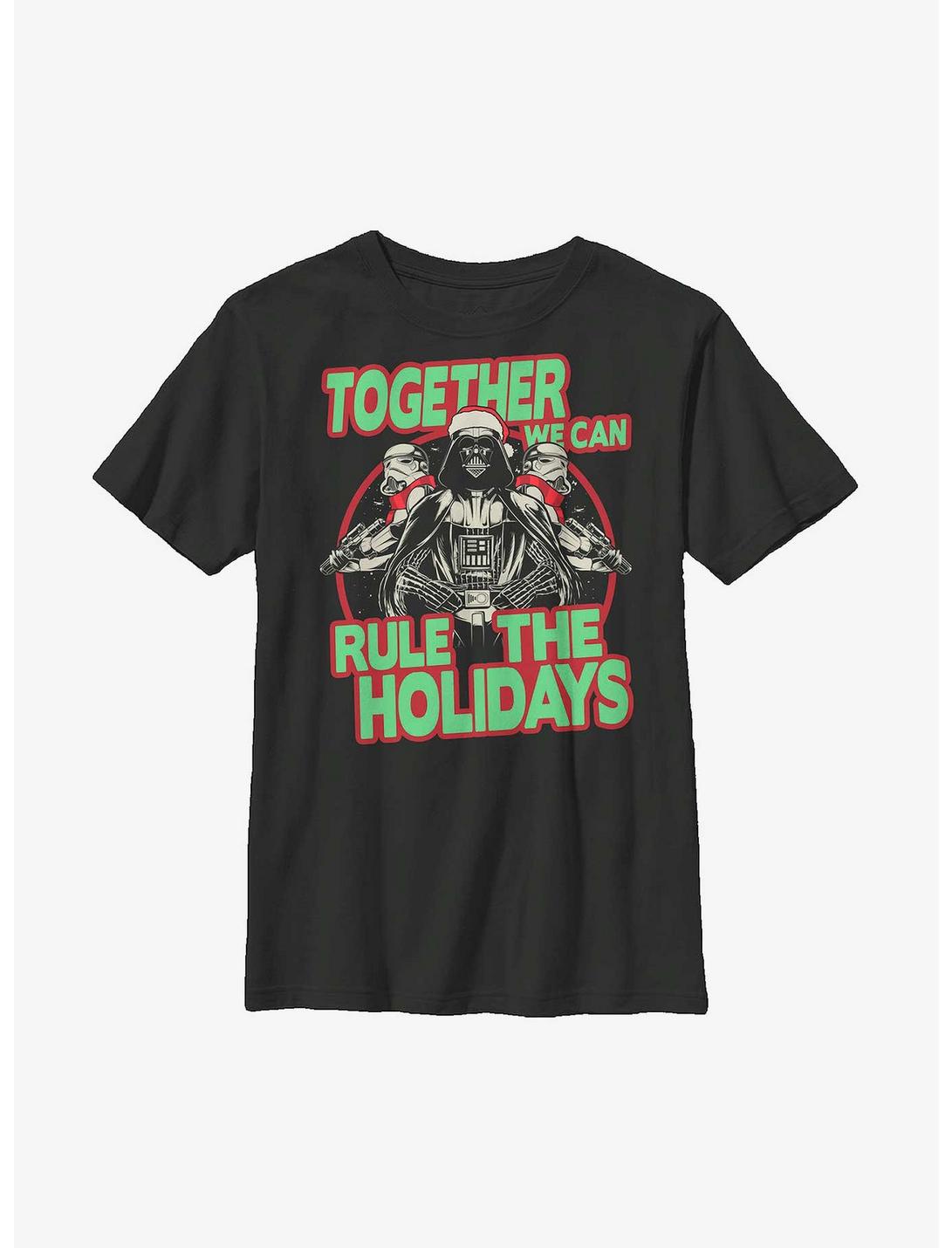 Star Wars Darth Vader Rule The Holidays Youth T-Shirt, BLACK, hi-res