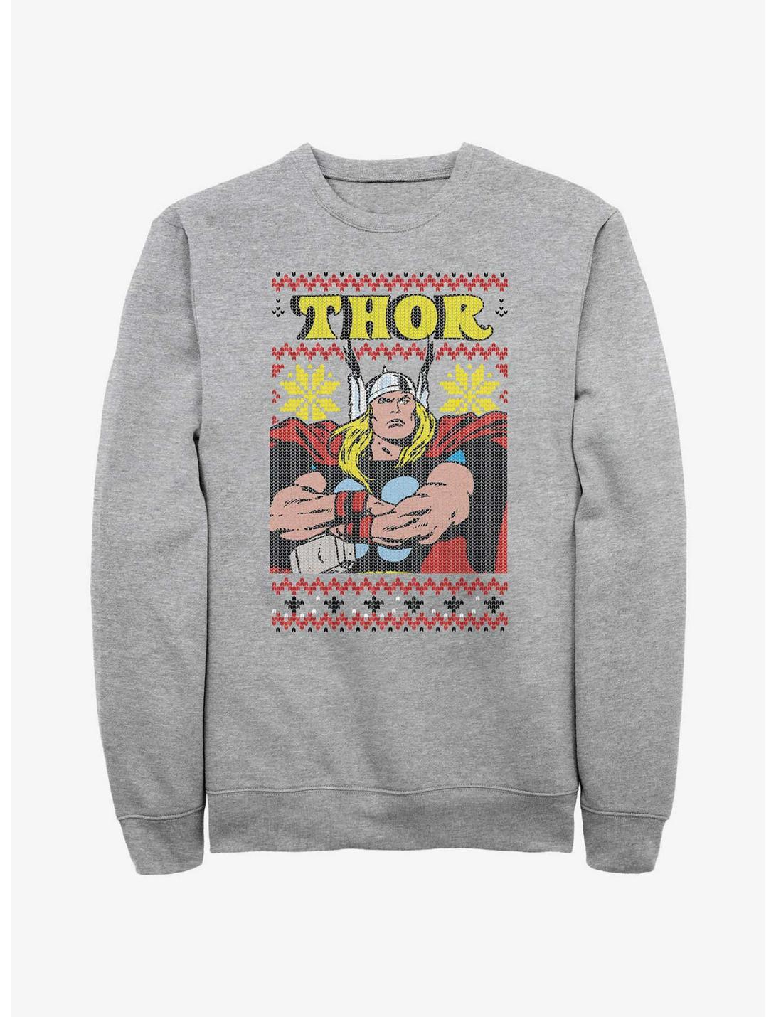 Marvel Thor Asgardian Ugly Christmas Sweatshirt, ATH HTR, hi-res