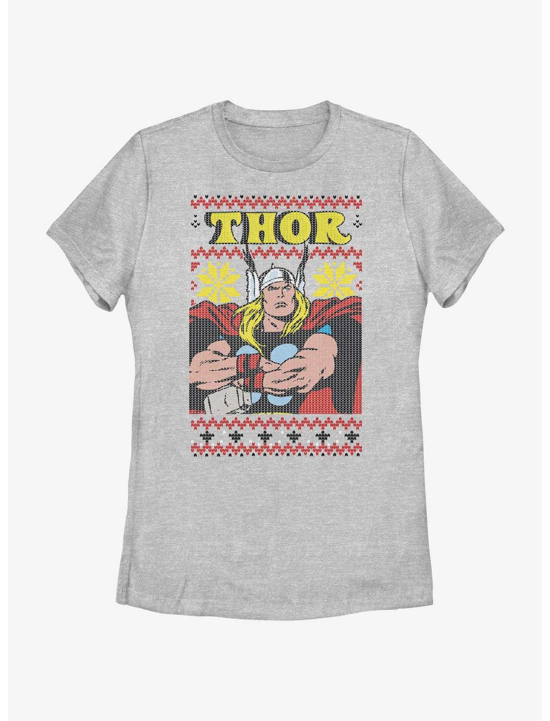 Marvel Thor Asgardian Ugly Christmas Womens T-Shirt, ATH HTR, hi-res