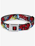 Marvel Spider-Man Action Verbiage Seatbelt Buckle Pet Collar, MULTI, hi-res