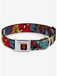 Marvel Spider-Man Comic Strip Seatbelt Buckle Pet Collar, MULTI, hi-res