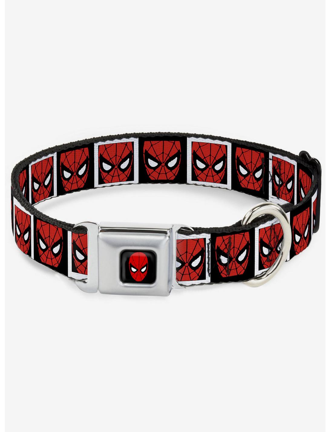 Marvel Spider-Man Face Blocks Seatbelt Buckle Pet Collar, MULTI, hi-res