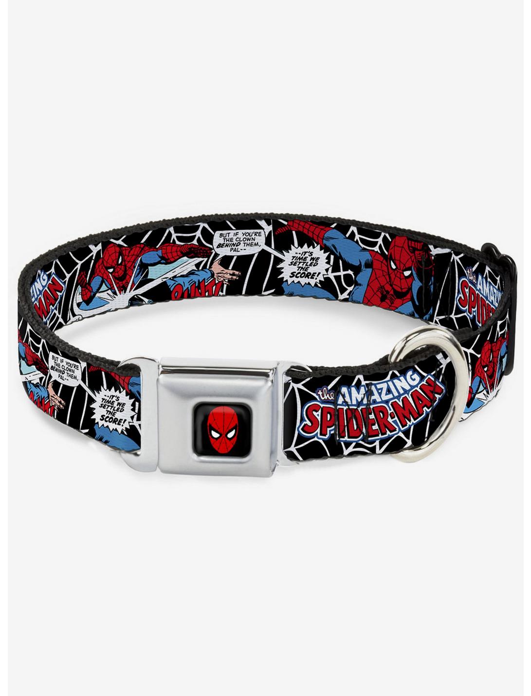 Marvel Spider-Man In Action Seatbelt Buckle Pet Collar, MULTI, hi-res