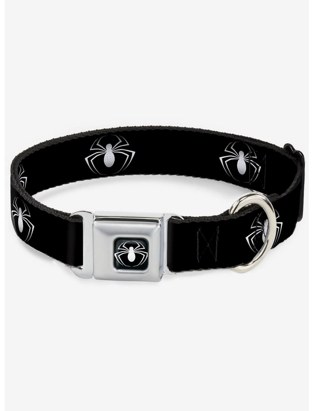 Marvel Spider-Man Spider Logo 3 Seatbelt Buckle Pet Collar, BLACK, hi-res