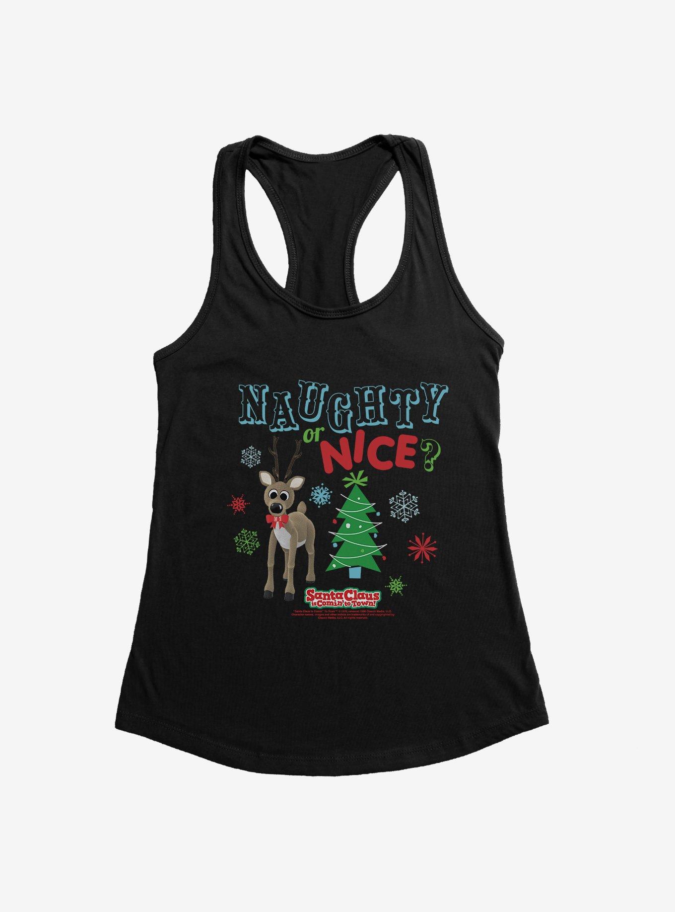 Santa Claus Is Comin' To Town! Naughty Or Nice? Girls Tank, , hi-res