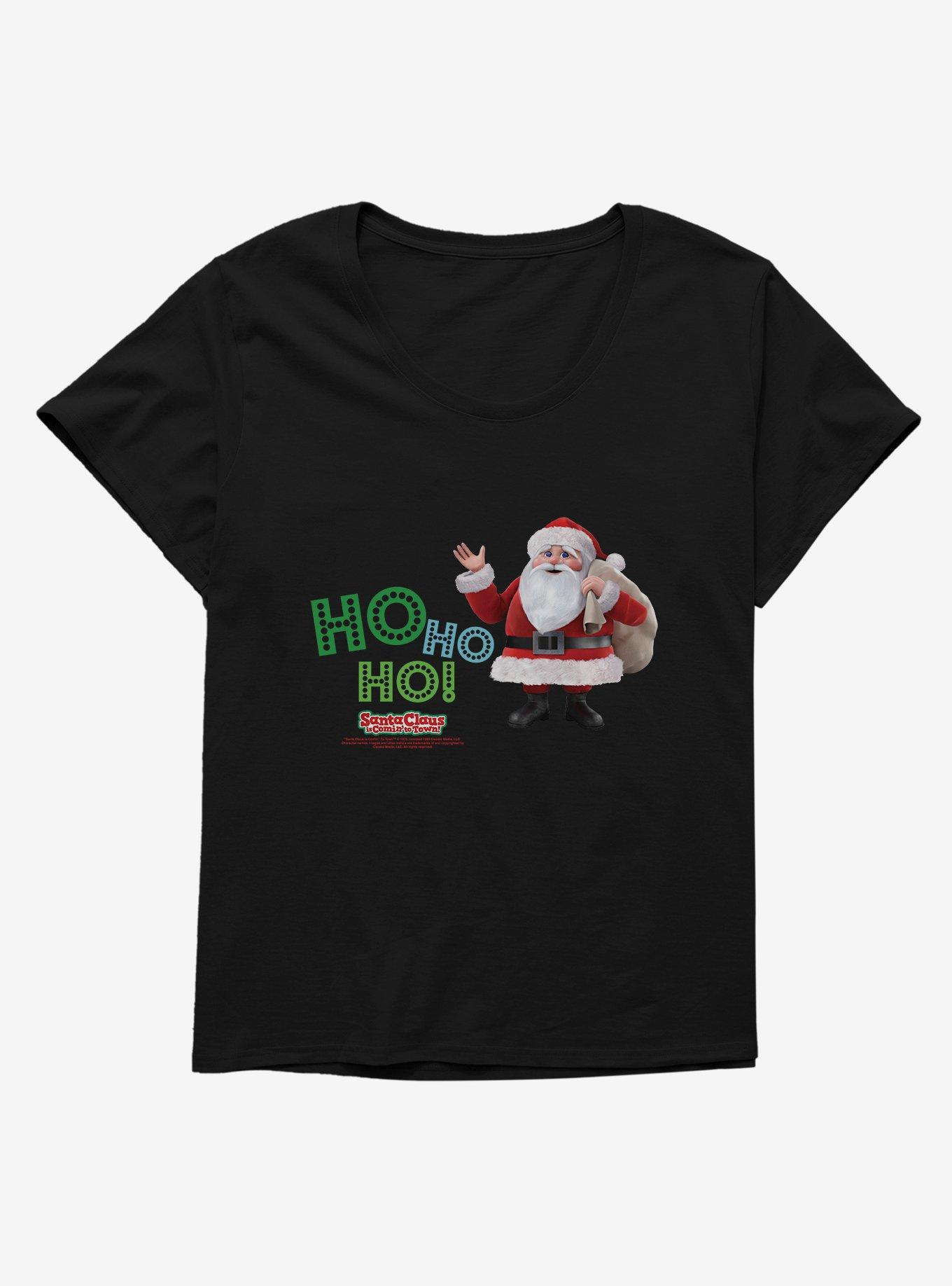 Santa Claus Is Comin' To Town! Ho Ho Ho! Girls T-Shirt Plus Size, , hi-res