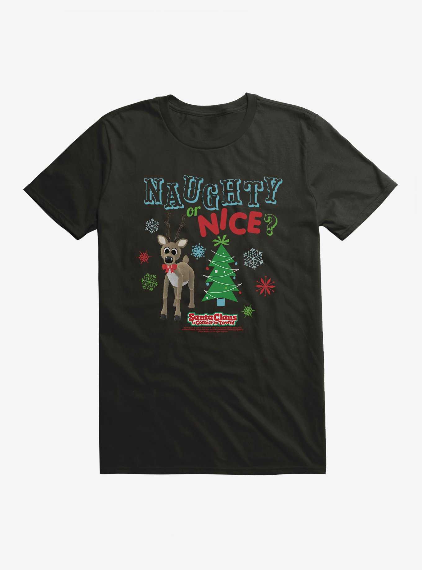 Santa Claus Is Comin' To Town! Naughty Or Nice? T-Shirt, , hi-res