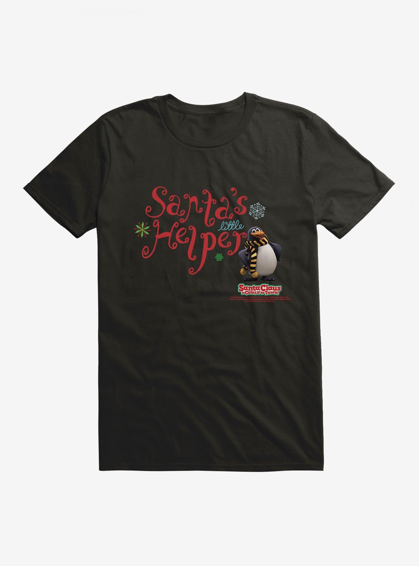 Santa Claus Is Comin' To Town! Santa's Little Helper T-Shirt, BLACK, hi-res