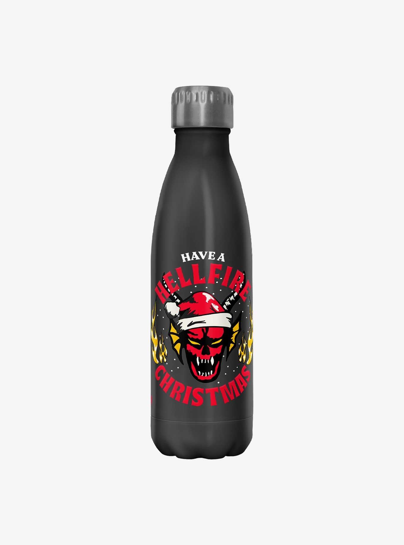 Stranger Things Have A Hellfire Christmas Water Bottle, , hi-res