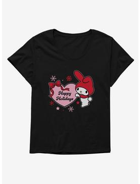 Plus Size My Melody Happy Holidays Heart Womens T-Shirt Plus Size, , hi-res
