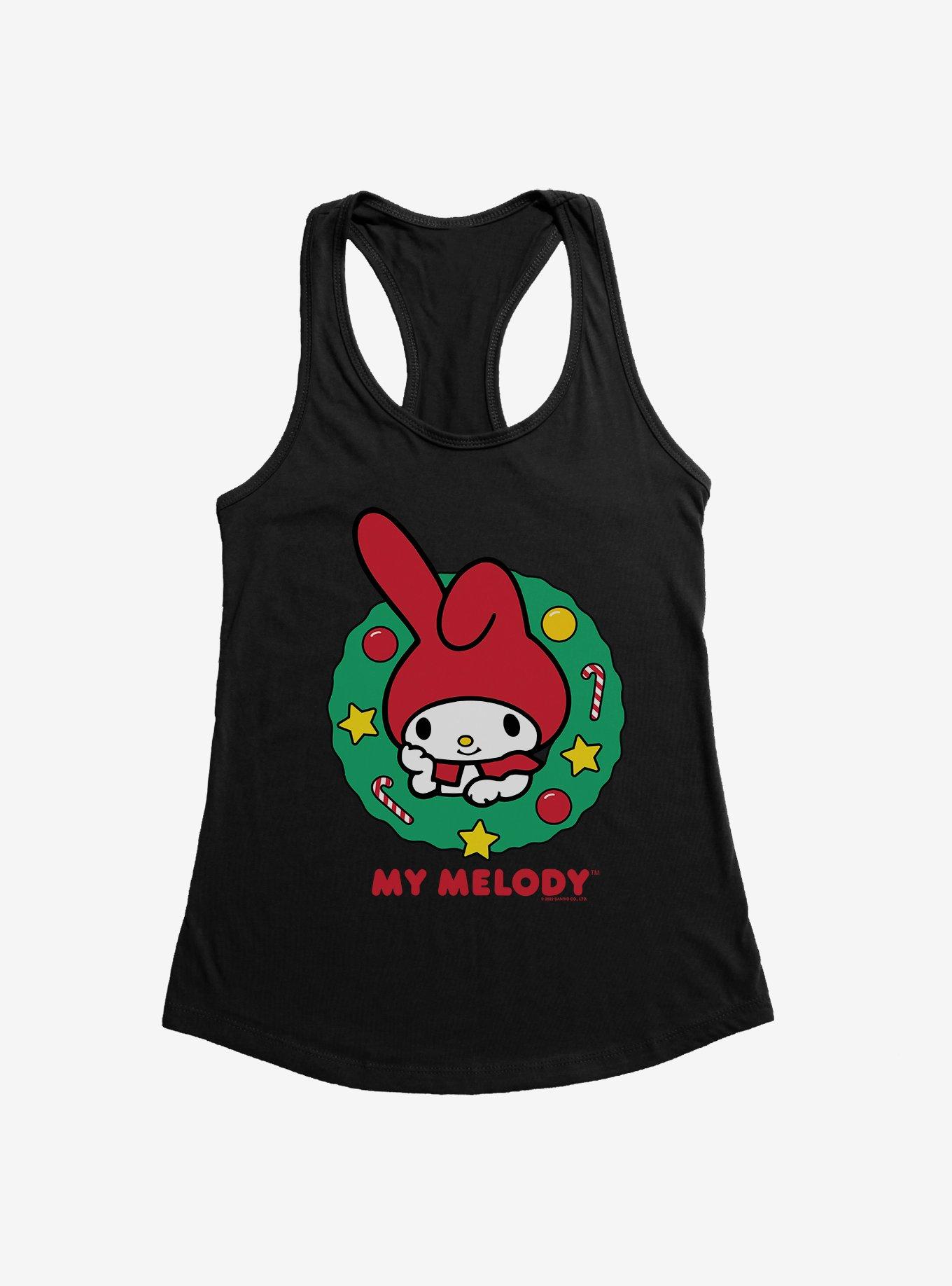 My Melody Happy Holidays Christmas Wreath Womens Tank Top, , hi-res