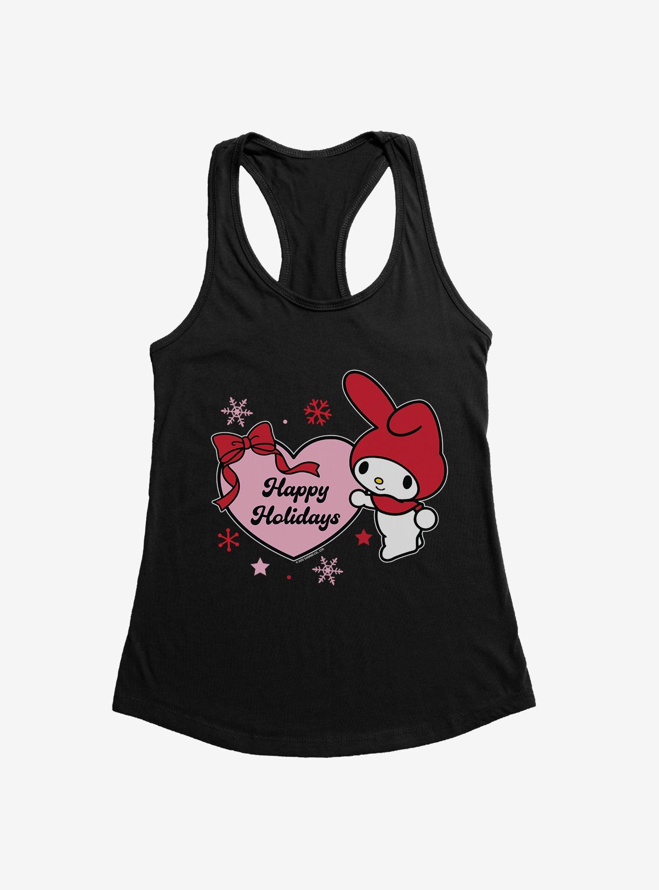My Melody Happy Holidays Heart Womens Tank Top, , hi-res