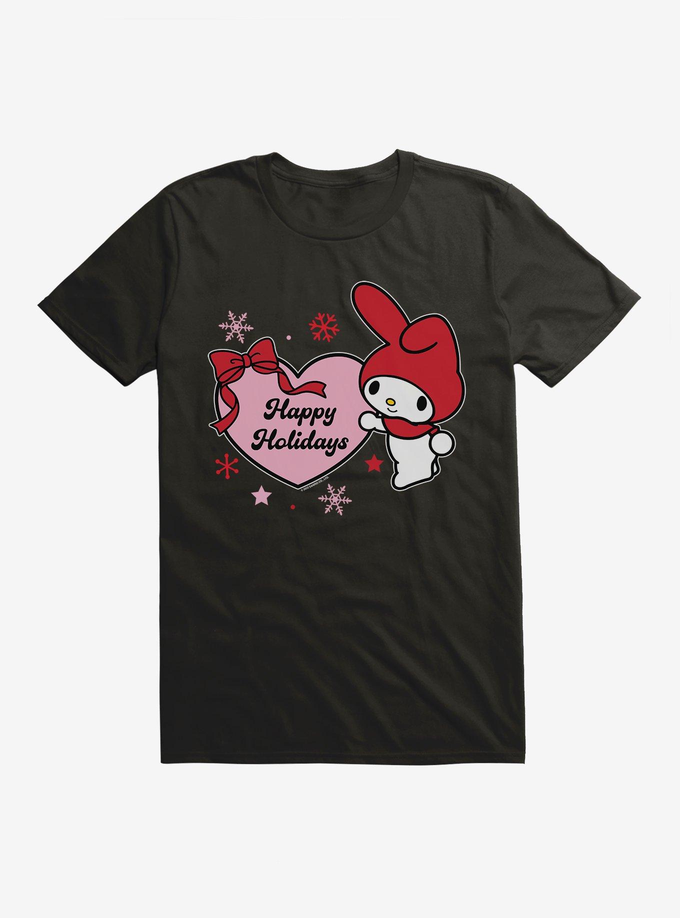 My Melody Happy Holidays Heart T-Shirt, , hi-res