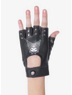 Kuromi Stud Fingerless Moto Gloves, , hi-res